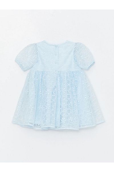 LC Waikiki Baby Crew Neck Short Sleeve Lace Baby Girl Dress