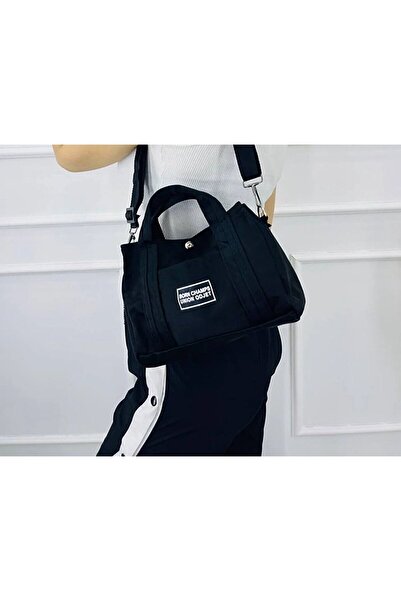 Honorius Kadın Siyah Kumaş Mini Çapraz Postacı Omuz Çantası