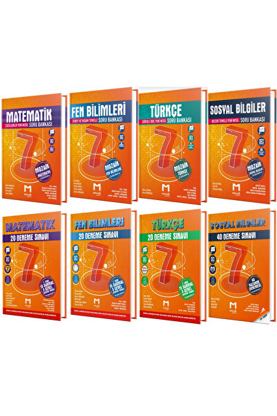 Mozaik Yayınları 7. Sınıf Matematik Fen Türkçe Sosyal Soru Bankası ve Branş Deneme Seti 8 Kitap