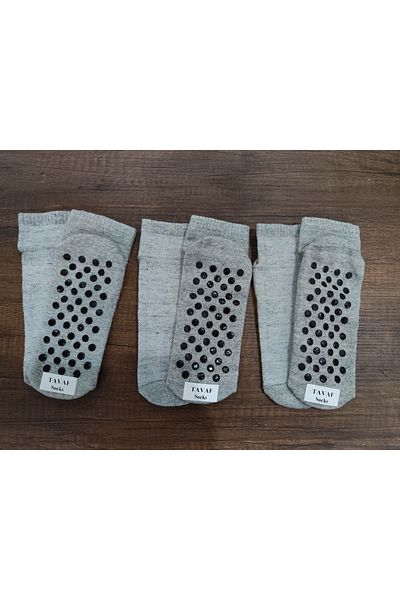 Leement socks 3 чифта нехлъзгащи се щамповани памучни чорапи за табла с мрежеста оплетка в горната част