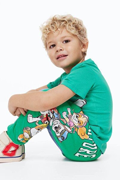 Mama and Miel Erkek Bebek Erkek Çocuk Paw Patrol Baskılı Tshirt Eşofman Takımı