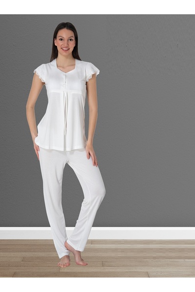 by İGP Effortt Ecru Cotton Maternity Pajama Set