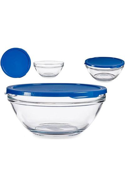 Paşabahçe Chef's Blue Plenty of Storage Container with Lid and Bowl 2500cc1 Piece 53583