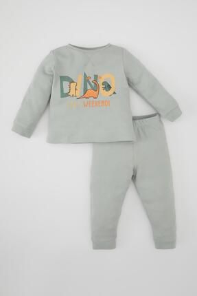 Defacto Erkek Bebek Dinazor Bask l Uzun Kollu Waffle Pijama Tak m B8779a524sp Fiyat Yorumlar Trendyol