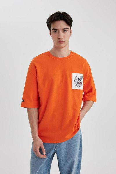 DeFacto Airwalk Loose Fit Crew Neck Back Printed Short Sleeve Heavy Fabric T-Shirt C0050ax24sp