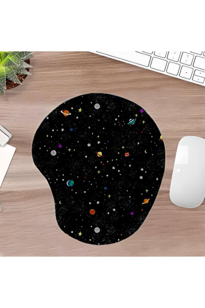 UcuruStore Οβάλ επιφάνεια ποντικιού Space and Stars με υποστήριξη καρπού