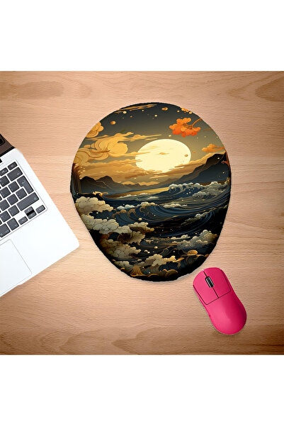 UcuruStore Οβάλ επιφάνεια ποντικιού με στήριγμα καρπού Sea and Sun
