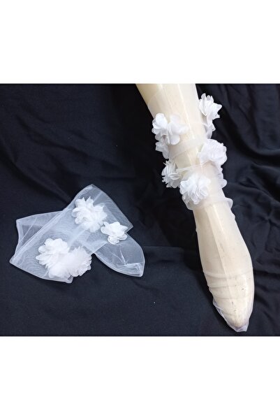 es moda shop Νυφικές κάλτσες από τούλι λουλούδι Eftelya λευκές