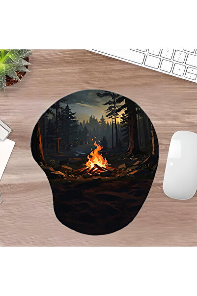 UcuruStore Kamp Ateşi Οβάλ Επιφάνεια Ποντικιού με Στήριγμα Καρπού