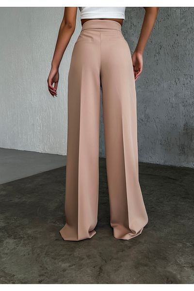 OUZ Fashion Palazzo Women's Trousers - Button Detailed