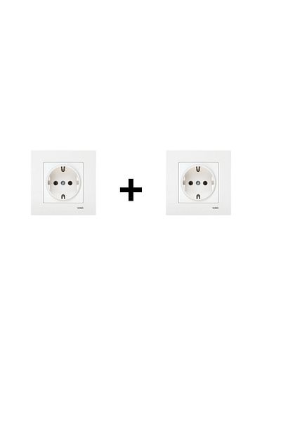 VİKO Karre White 2 Pieces Grounded Socket Frame Included