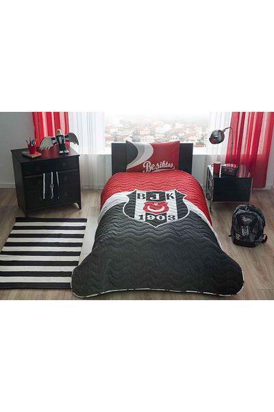 Taç Single Licensed Bedspread Set Beşiktaş Logo