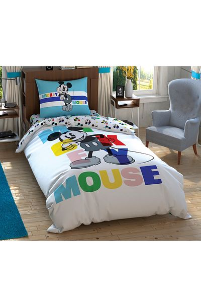 Taç Σετ Παπλωματοθήκης Disney Mickey Color Face Cotton με άδεια χρήσης