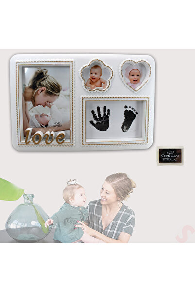 Genel Markalar Bebek El Ve Ayak Izli Resim Çerçevesi, 27cm X 18cm - Love