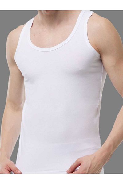 Akpınar Çamaşırları Tricou alb din bumbac pieptănat pentru bărbați, pachet de 6