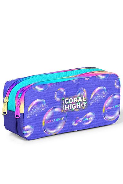 Coral High Τσάντα μολυβιού δύο τμημάτων με ροζ λεβάντα - 12089