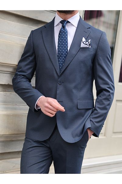 AEK FIORE Men's Navy Blue Suit