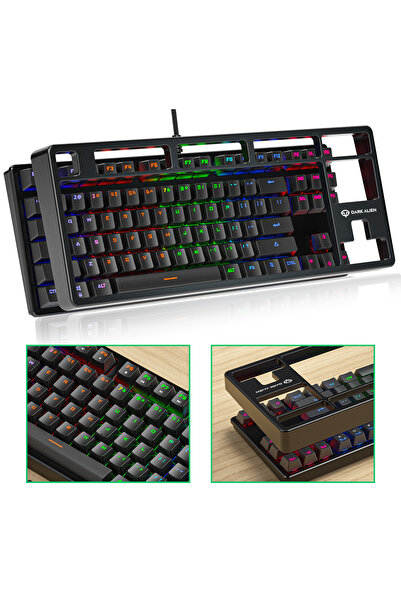 valkyrie Leaven K870 Blue Switch Mekanik Gaming Oyun Klavyesi Rgb 61 Key Mavi Tuş Type-c Klavye Siya