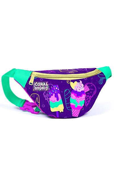 Coral High Geantă pentru copii cu model de înghețată violet roz - 11531