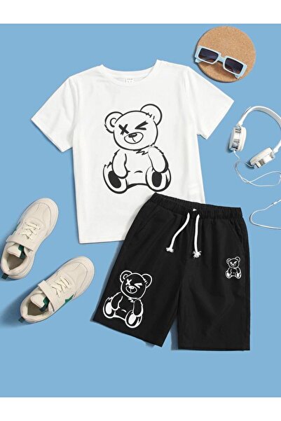Machetta Dečji medved Štampano Set gornjeg i donjeg dela Pamuk komada šortsa ...