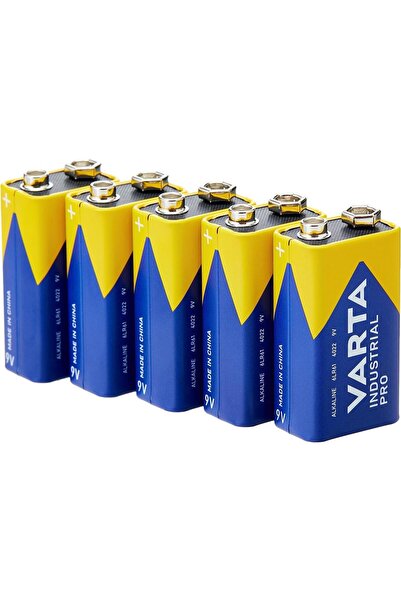 Varta 9V Industrial Pro Alkalin Pil 6LR61 5 Adet