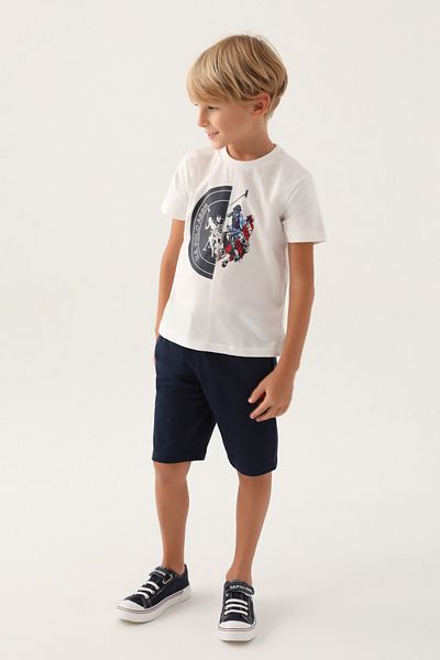 U.S. Polo Assn. طقم تي شيرت وشورت للأولاد مرخص بتفاصيل Ellipse