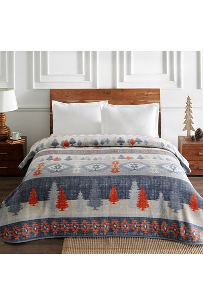 Taç Somers Blue Double Size Polyester Blanket