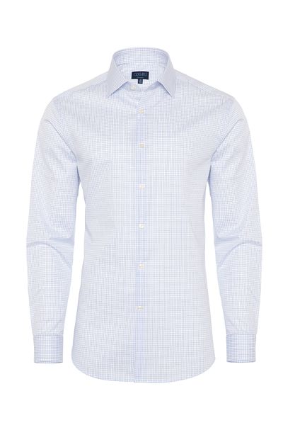 Germirli Non Iron Navy Checkered Classic Collar Tailor Fit Shirt