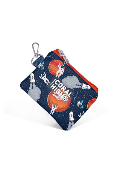 Coral High Kids Navy Blue Astronaut Patterned Coin Purse 21919