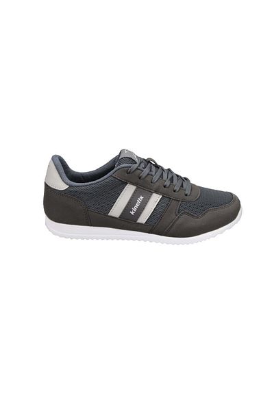 Kinetix Men's Black Gray Mesh Thin Flat Sole Sports Walking Shoes