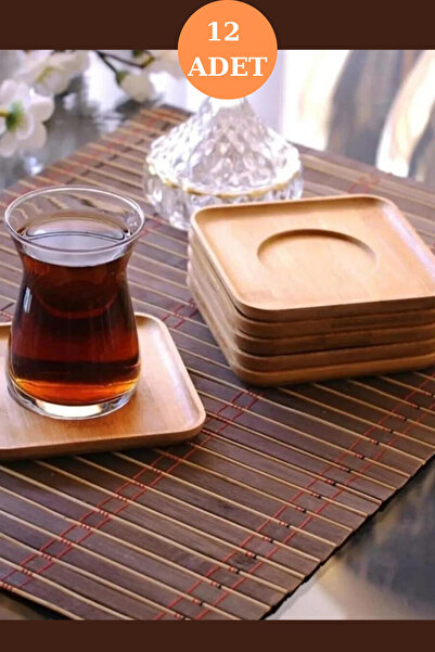 NEWNOW قاعدة أكواب من الخيزران، 12 كأس