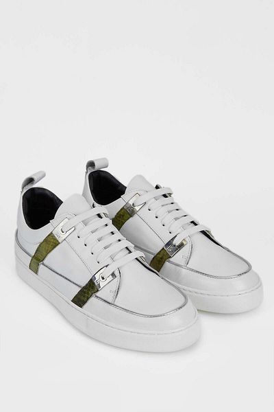 Roberto Botticelli Men's White Genuine Leather Sneakers - Sports Shoes