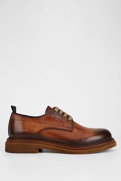 EXTON Men's Genuine Leather Tan Casual Shoes