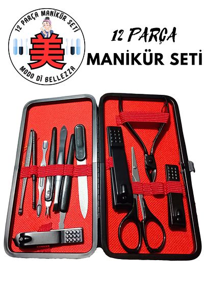 Modo Di Bellezza Multifunctional 12 Piece Professional Manicure Pedicure Set with Stylish Bag