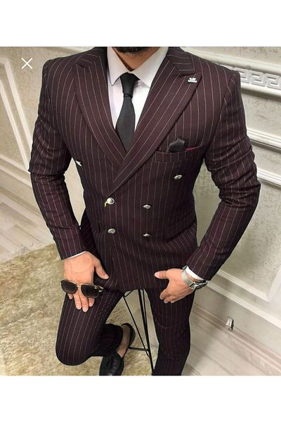 ENRICO MASAROTTI Striped Double Breasted Suit Dress