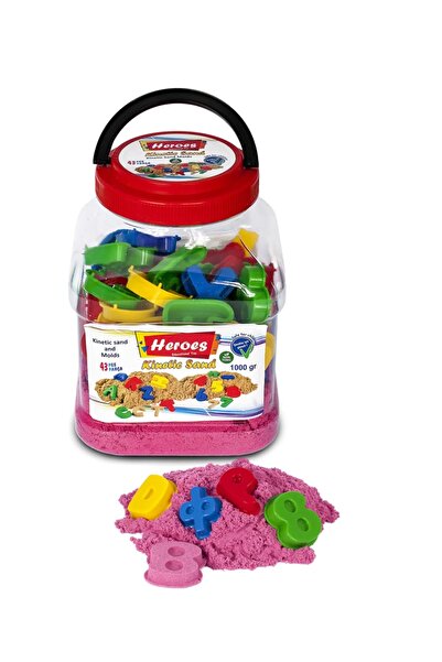 ileri grup 1000 جرام رمل حركي + قالب رمل 43 قطعة - وردي