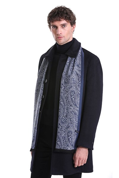 Hatemoğlu Navy Blue Patterned Scarf