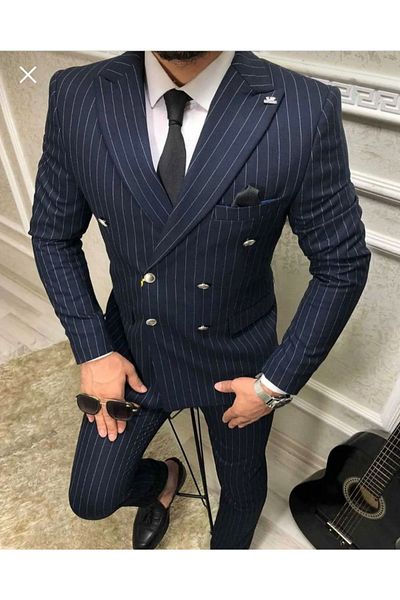ENRICO MASAROTTI Striped Double-breasted Suit Dress