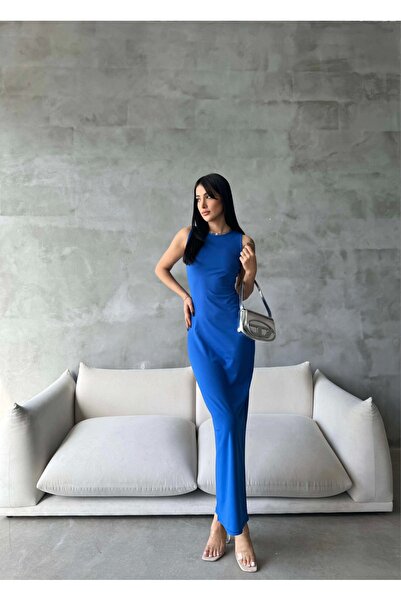 Eka Γυναικείο Μακρύ Φόρεμα Saks Zero Sleeve 0956-1998