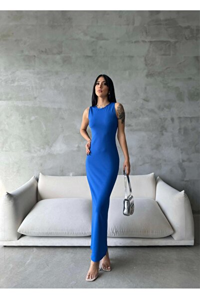 Eka Γυναικείο Μακρύ Φόρεμα Saks Zero Sleeve 0956-1998