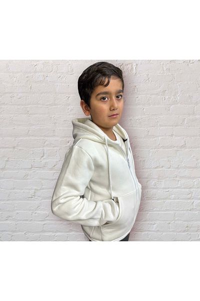 İvven's KİDS HOODED ZIPPERED POCKET 3 YARN CHILDREN'S SWEATSHIRT