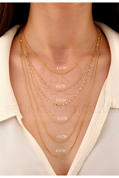 Sefa Gold 14 Ayar Altın İtalyan Balık Sırtı Zincir Kolye 2,5 mm Kalınlık