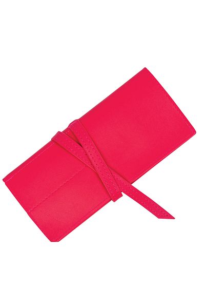 FLY COLOR Faux Leather Letter Shaped Openable Artistic Pen Holder Compartmented Pencil Case