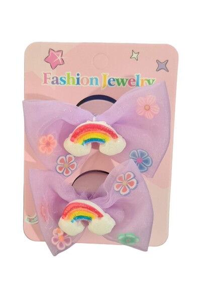 Wanderlust New Season High Quality Rainbow Themed Floral Bow Pattern 2Pcs Tul...