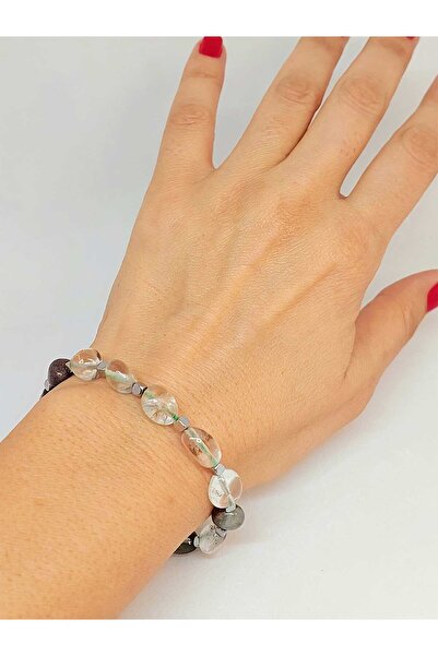 Yasamtohumu Narukvica sa dizajnom od zelenog rutilnog kvarcnog kamena (47128)