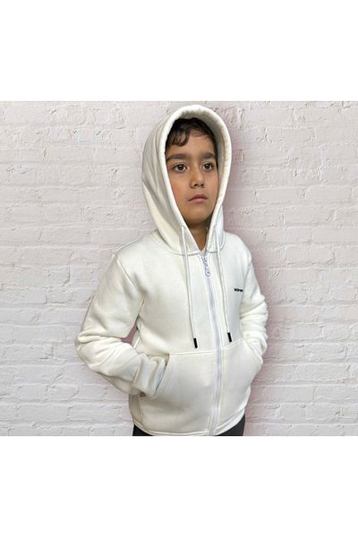 İvven's KİDS HOODED ZIPPERED POCKET 3 YARN CHILDREN'S SWEATSHIRT