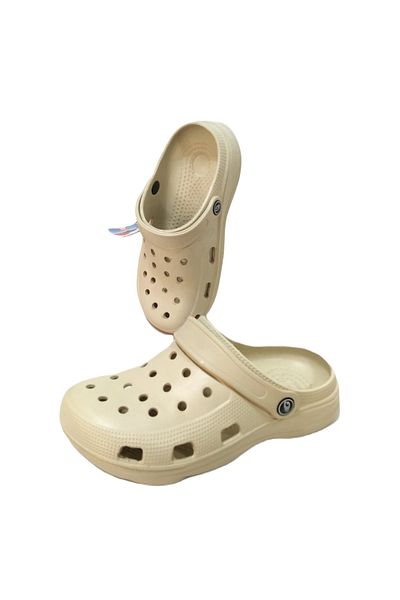 GEZER Crocs Model BEIGE COLOR Comfortable and Lightweight Water Resistant Sandals Slippers