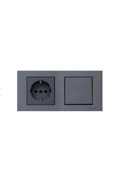 OVİVO Grano Smoked Switch Grounded Socket Set Smoked Grounded Socket