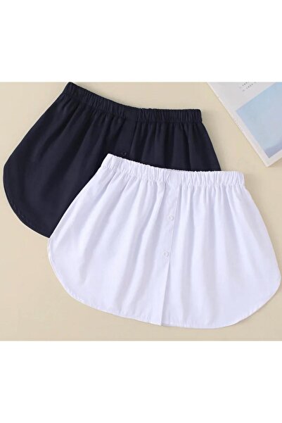 MODAALFABE KOPYA - ikili set siyah beyaz yarım gömlek etek sahte etek uzatma ...
