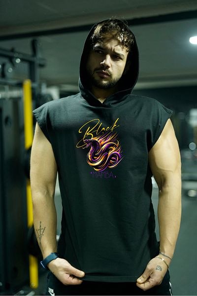 Oxlade Black Mamba Gym Fitness Sports Tank Top Men's Hooded®